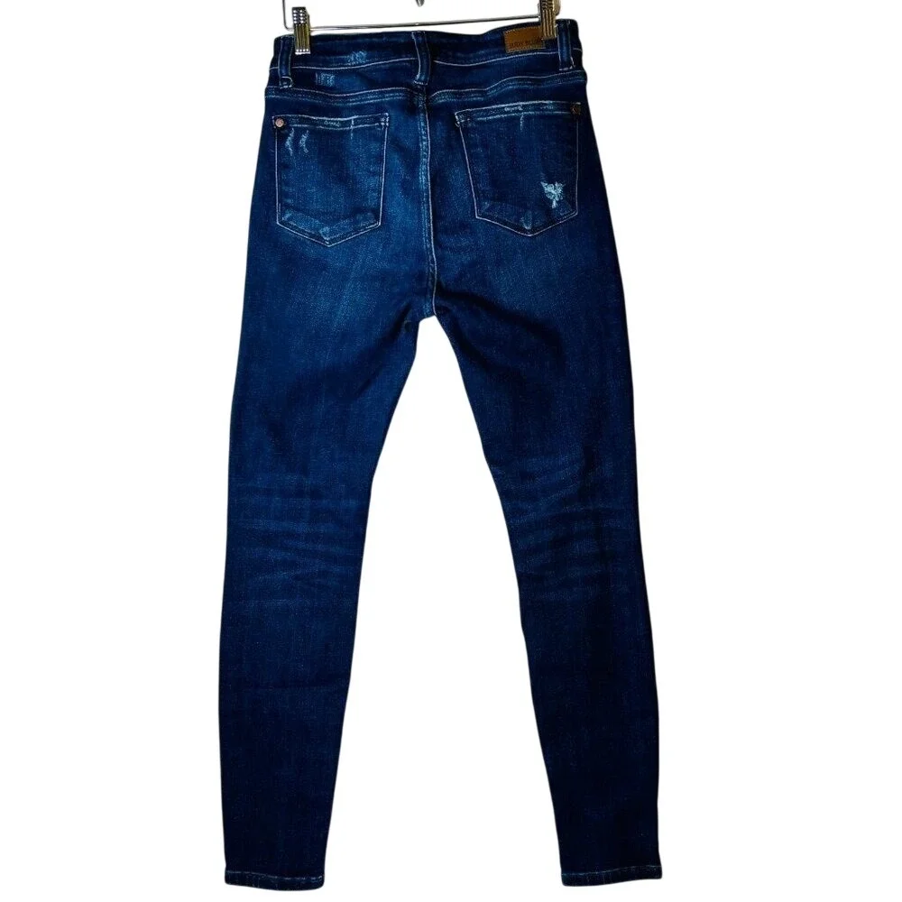 *NWOT* Judy Blue Skinny Jeans Womens 7/28 Dark Wash‎ Distressed High Rise Denim